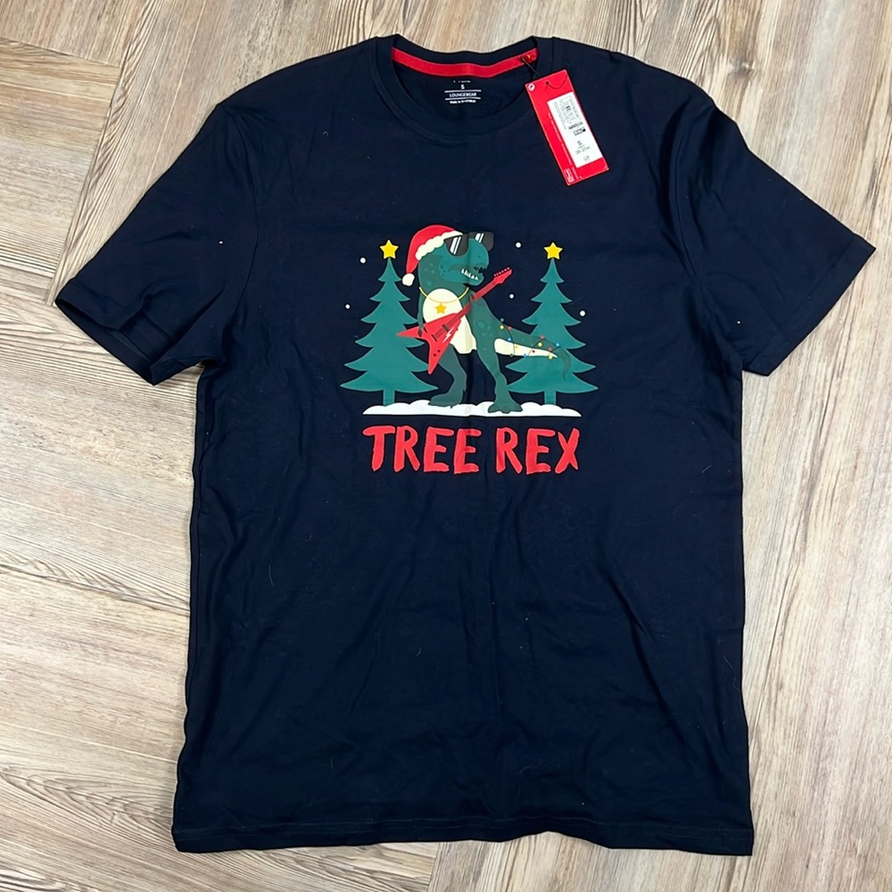 Navy Blue M&S Tree Rex PJs Top